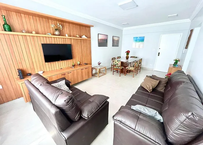 Coimbra Guarujá - Apartamento Beira Mar - Praia Enseada - 150m Praia